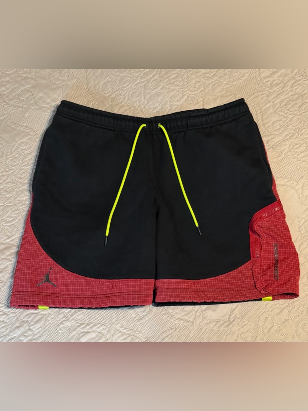 Nike Air Jordan 23 Engineered - Men’s Red, Black & Yellow Fleece Shorts, Sz - L